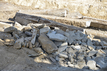 建築現場の瓦礫