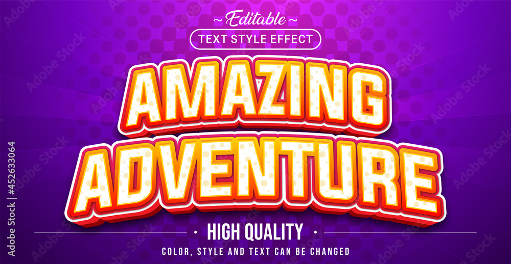 Aufkleber editable text style effect - amazing adventure text style theme.