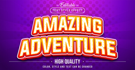 Editable text style effect - Amazing Adventure text style theme.