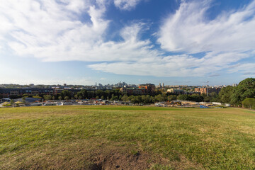 Park with view to the city.