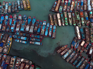 boats parking near the dock 