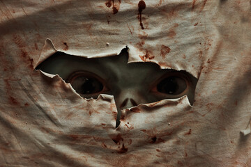 Alien eyes peeking, halloween theme