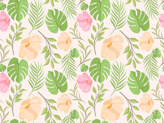 Beautifull Floral Seamless Pattern Design Template