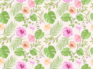 Beautifull Floral Seamless Pattern Design Template