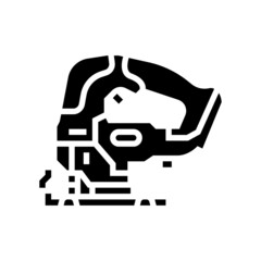 jigsaw equipment glyph icon vector. jigsaw equipment sign. isolated contour symbol black illustration