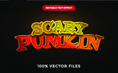 Scary Pumkin text effect Premium Vector