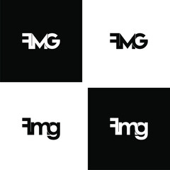 fmg letter initial monogram logo design set