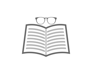 Eyeglasses on the magazine vector illustration logo