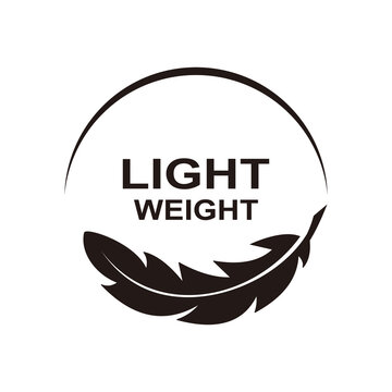 Lightweight feather icon on white background lightweight vector icon