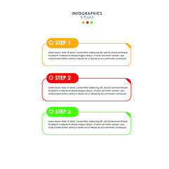 Infographic colorful 3 point banner  text columns vector illustration