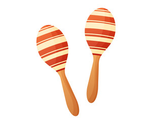 Vector illustration of maracas in cartoon style. Musical instrument

