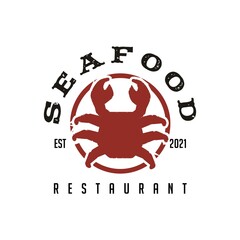 Crab as a sign for Seafood Restaurant logo design