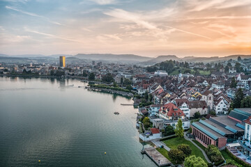 sunrise over the lake zug 