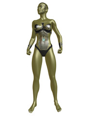 3d illustration of an science fiction cyborg