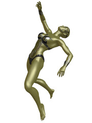 3d illustration of an science fiction cyborg