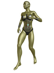 3d illustration of an science fiction cyborg