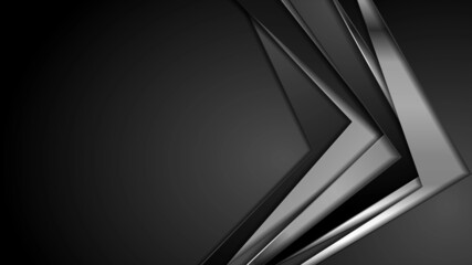 Black and silver metallic stripes abstract corporate background