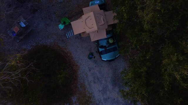 Beautiful days golden hour  aerial drone cinematic footage of first landing at Virginia Beach