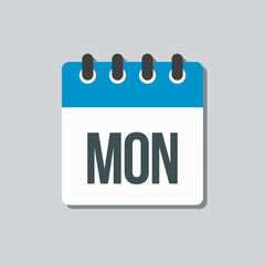 Template icon page calendar, day of week Monday