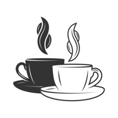 Coffee cups isolated on white background. Vector illustration