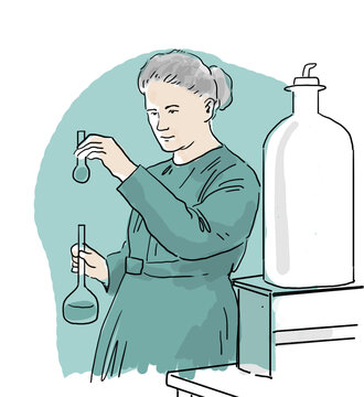 Marie Curie working