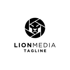 Lion Media Logo Design, Vector Illustration.
