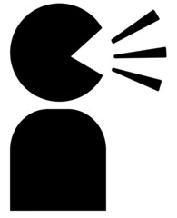 大声/会話/抑えない咳のピクトグラム