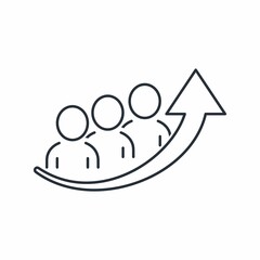 Improving team effort. Vector linear icon isolated on white background.