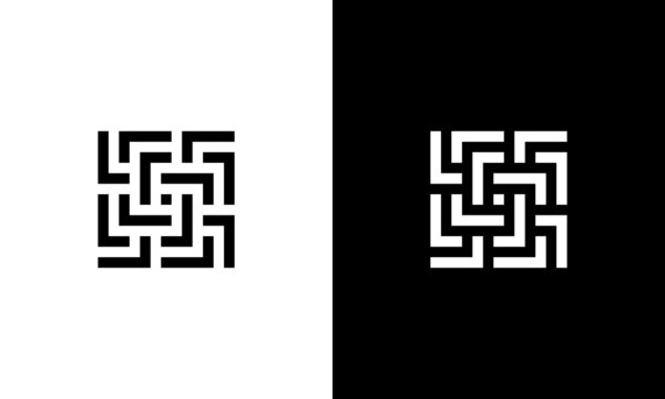 Square Labyrinth Maze with Initial Letter L logo Design Inspiration