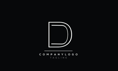 Abstract Letter Initial DU UD Vector Logo Design Template