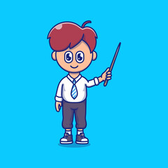 Happy teacher's day cute illustration