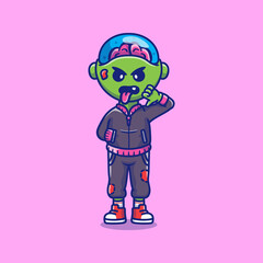 cute and cool bad boy zombie