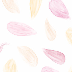 アルコールインクアートの抽象背景）ピンク・オレンジの花びら　正方形　綺麗　白背景　春　ナチュラル　