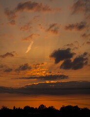 Fototapeta na wymiar yellow cloudy sunset