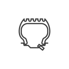 Wheel repair tool line icon