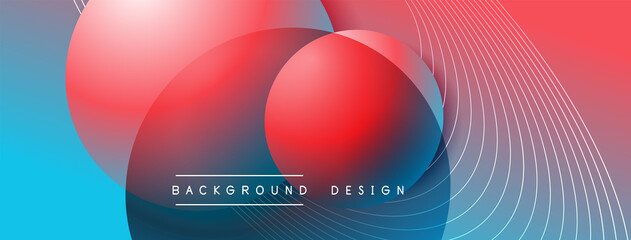 Gradient circles with shadows. Vector techno abstract background. Modern overlapping forms wallpaper background, design template