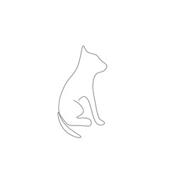 Cat line drawing vector illustration