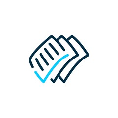 paper check mark logo vector icon illustration