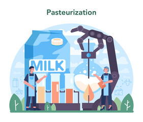 Dairy production industry. Dairy natural products for breakfast