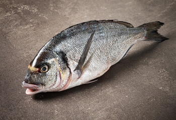 raw fish on the stone