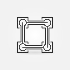 Vector Blockchain Technology thin line concept simple icon