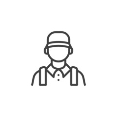 Courier man line icon