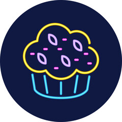 muffin neon icon