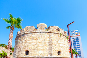 Venetian Tower of Durres Albania . Ancient and modern architecture © Leilani