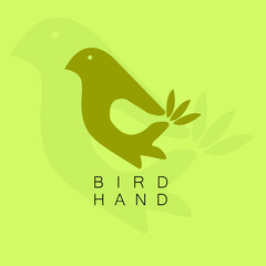 Hand With Bird Logo Concept