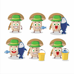 A fisherman honey fungus cartoon picture catch a big fish