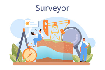 Surveyor concept. Land surveying technology, geodesy science