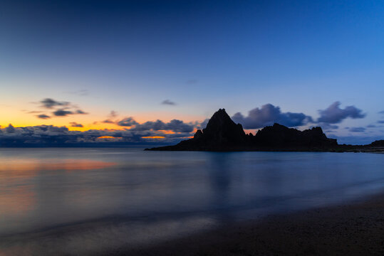 Long exposure shot of ondarroa beach