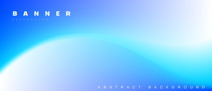 Abstract Wave Blurred Banner Background With Blue Color