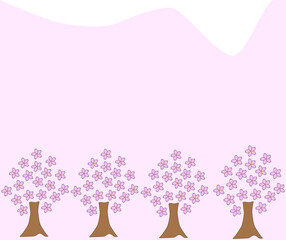 並ぶ桜の木のイメージ